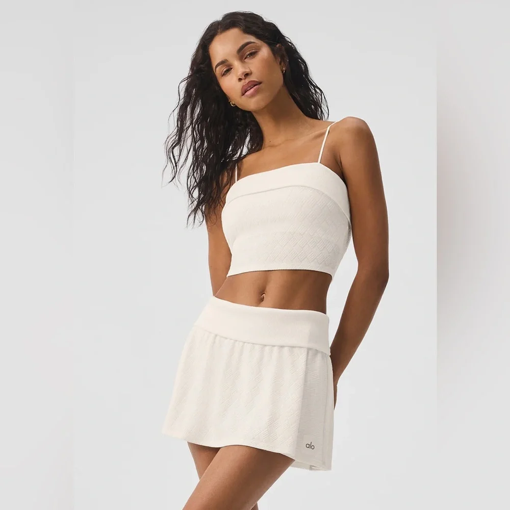 All doubles only Cropped Top and Skirt Set